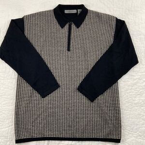 Vintage Le Collezioni 100% Merino Wool Quarter Zip Collared Sweater size Medium